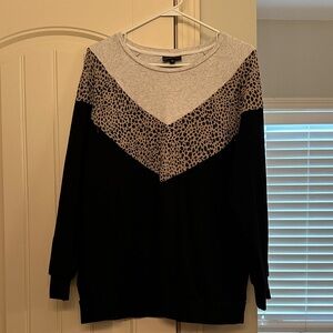 Nursing Queen cheetah print color block sweatshirt